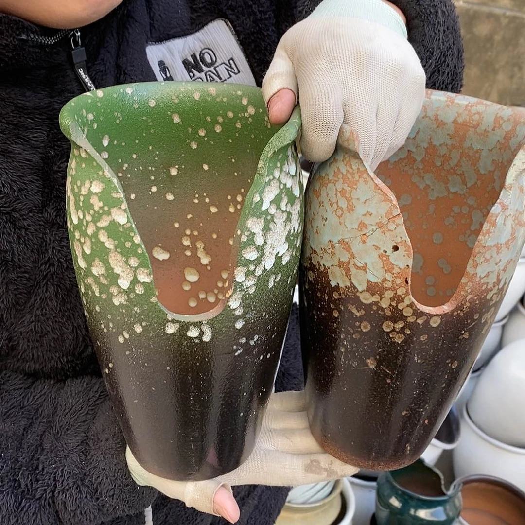 紫砂花盆瑕疵口15高25瑕疵