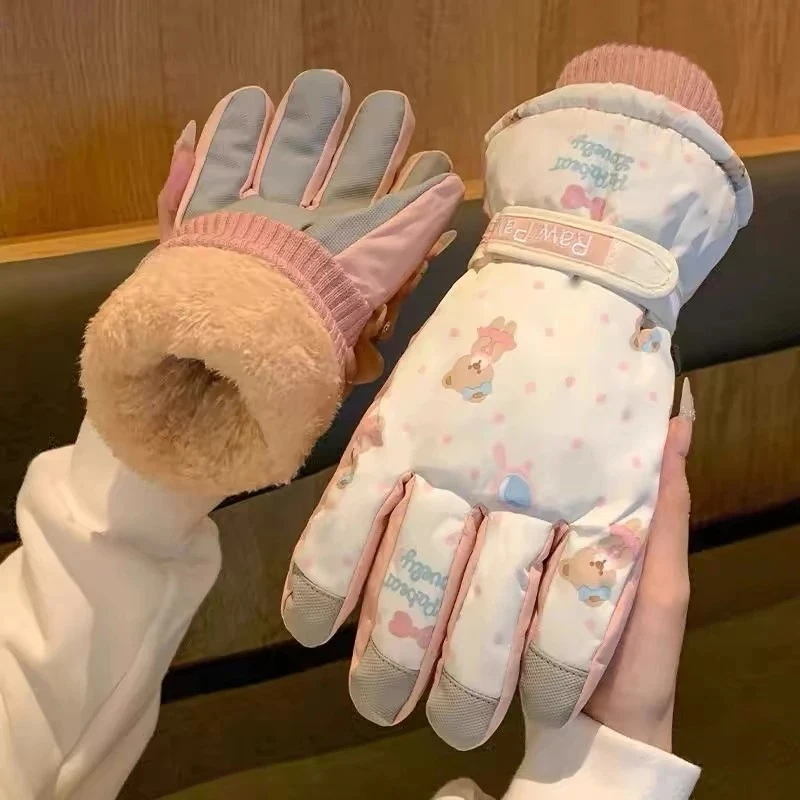 滑雪手套女冬季可触屏加绒加厚保暖防寒防风防水摩托车骑行潮防滑