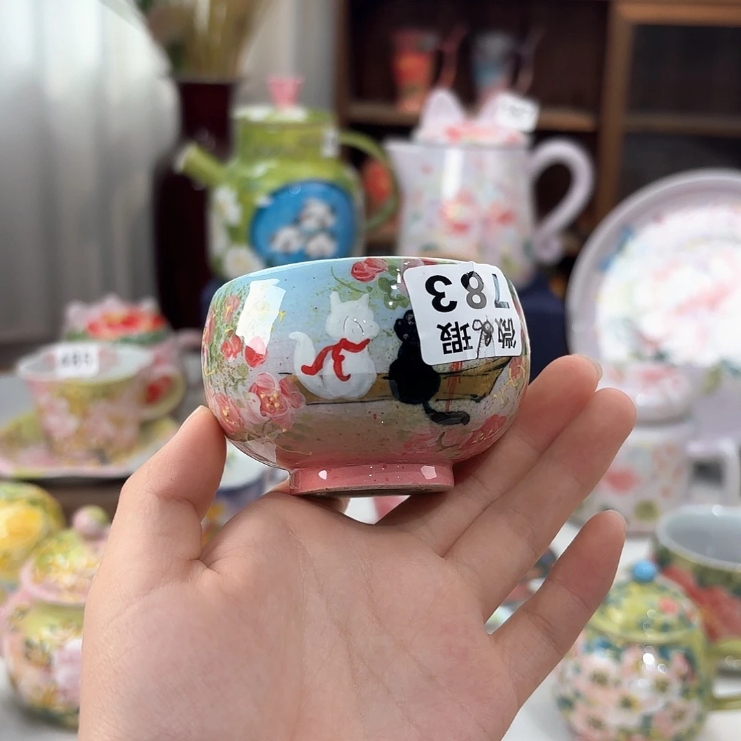 景德镇手绘高温釉下彩陶瓷茶具