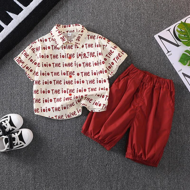 巴拉儿童男童夏装套装2025新款洋气宝宝夏天网红短袖衣服儿童痞帅