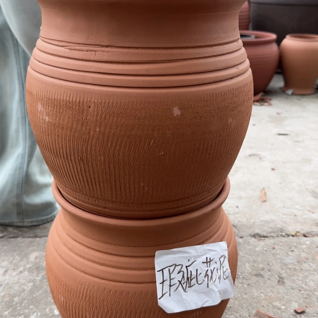 紫砂花盆口25高30瑕疵花泥