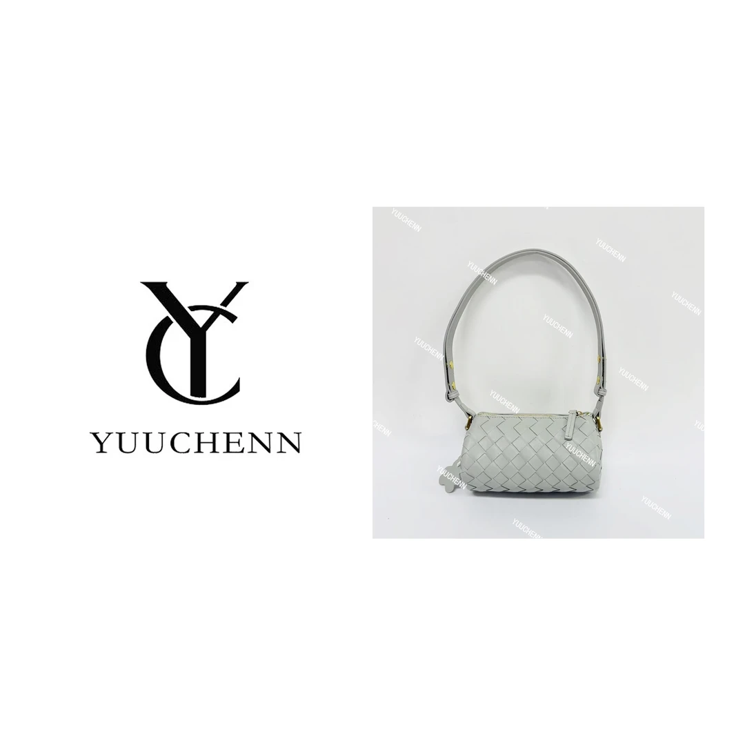 YUUCHENN/【编织笔筒】18cm头层羊皮 玛瑙灰HH5900