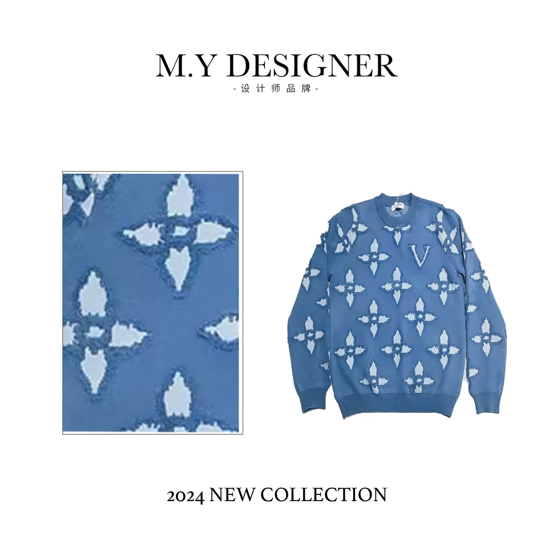 M.Y媛总 Y秋冬新款撞色毛衣休闲精致圆领上衣256