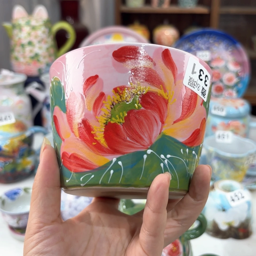 景德镇手绘高温釉下彩陶瓷茶具