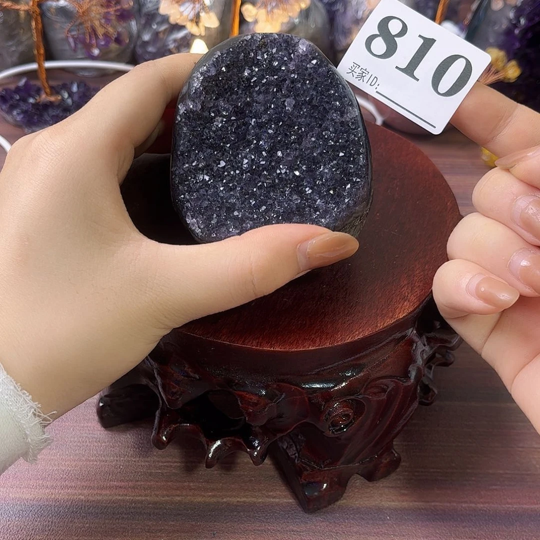 未镶嵌摆件紫晶带底座