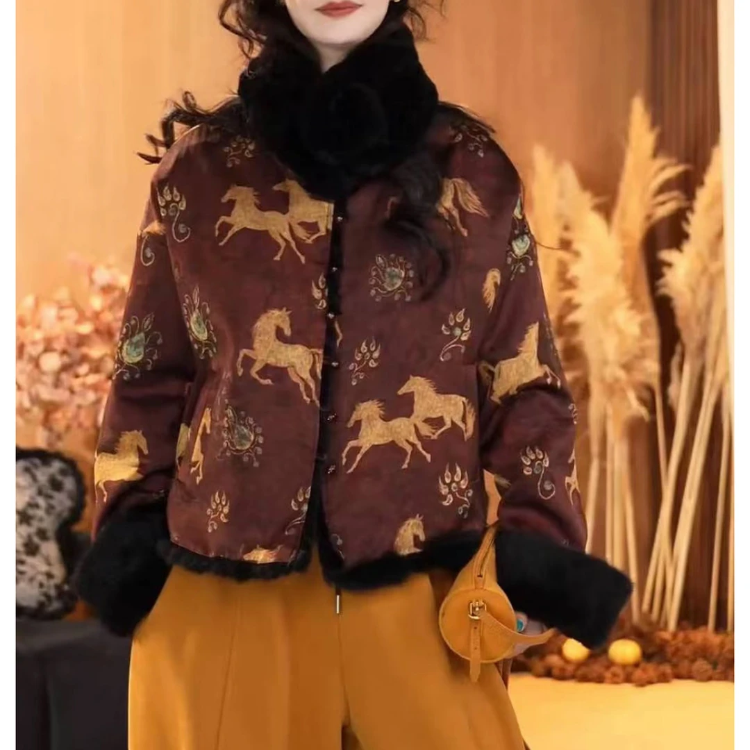 【8572】马到成功—高端立领新中式时尚复古加绒双面双穿外套