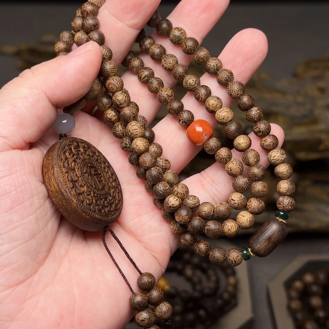 手串沉香越南芽庄天花板雷击白棋06➕黄棋楠吊坠配饰