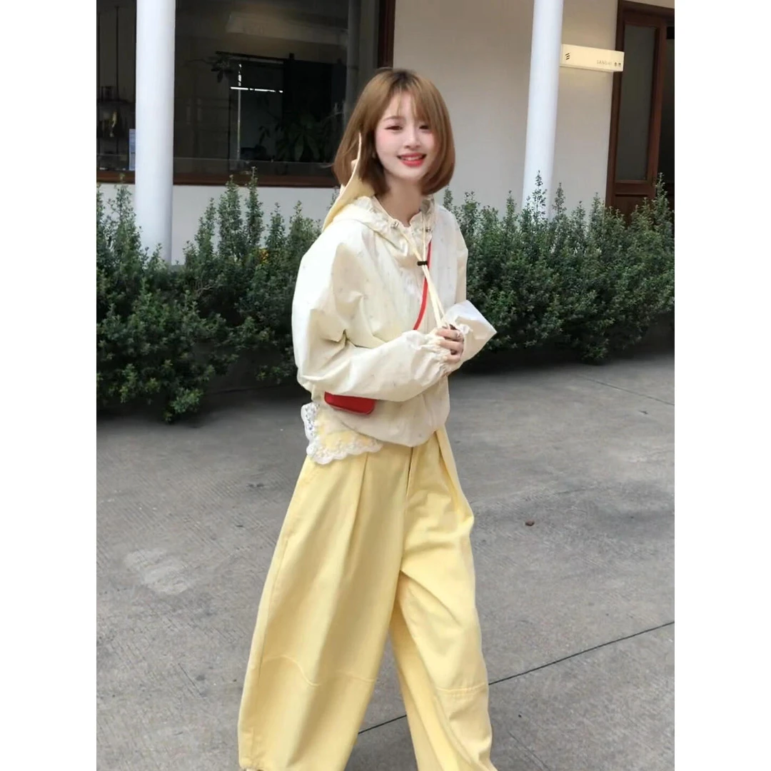 MARIE.COCO2025夏季新款韩系薄款防晒外套气质宽松阔腿休闲裤套装