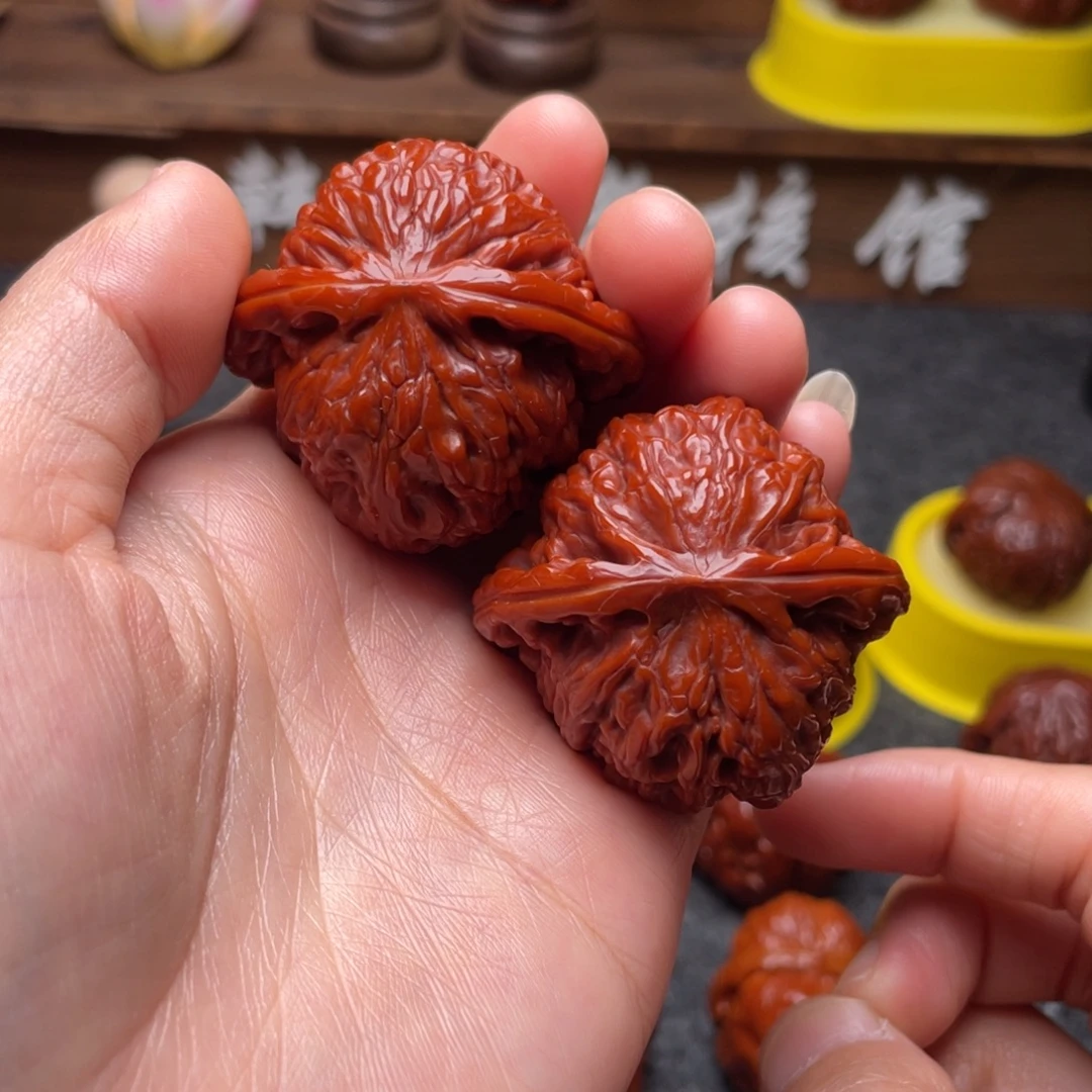 吊坠文玩核桃文玩核桃 手把件 白狮子 44