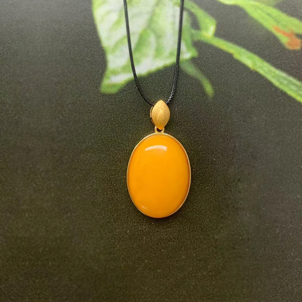 蜜蜡吊坠银S925镶嵌5-6克，假一罚十发一件