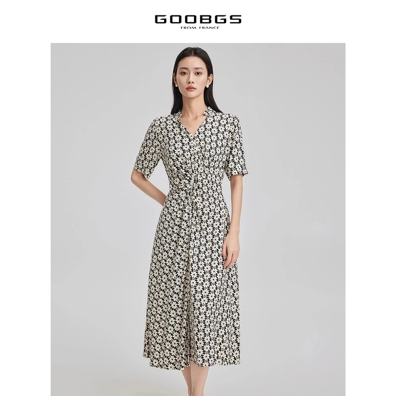 【小余专属】谷邦GOOBGS 印花中袖茶歇裙 G3244025
