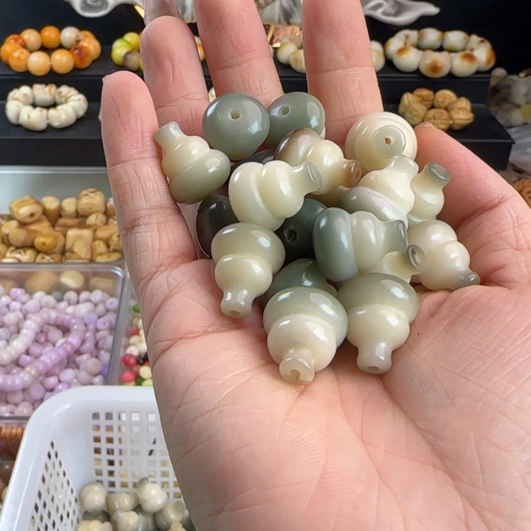 手串菩提根/象牙果瑕疵卡17/18绿色葫芦30颗不挑瑕疵