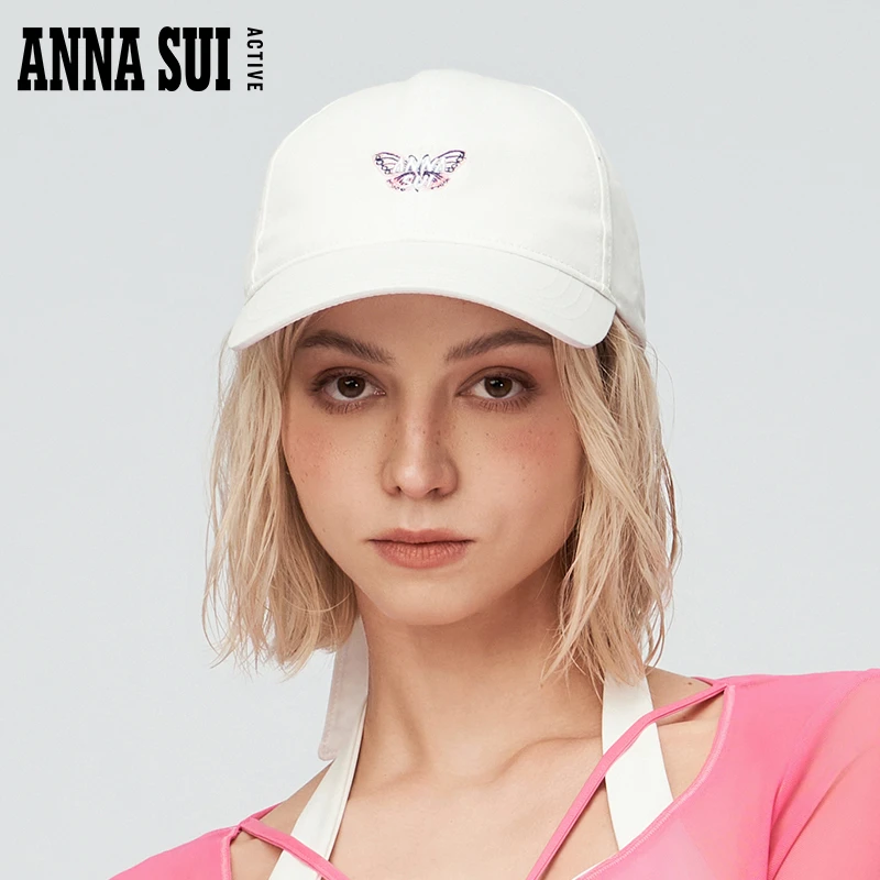 ANNA SUI安娜苏运动  蝴蝶棒球帽女系带可调节鸭舌帽24217202A