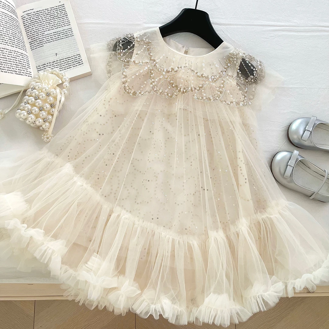 女童夏季高定网纱气质公主连衣裙DXD001