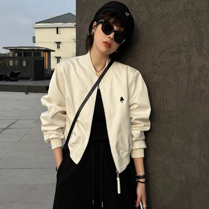 欧货刺绣棒球服外套女春秋2025新款宽松显瘦小个子百搭夹克开衫潮