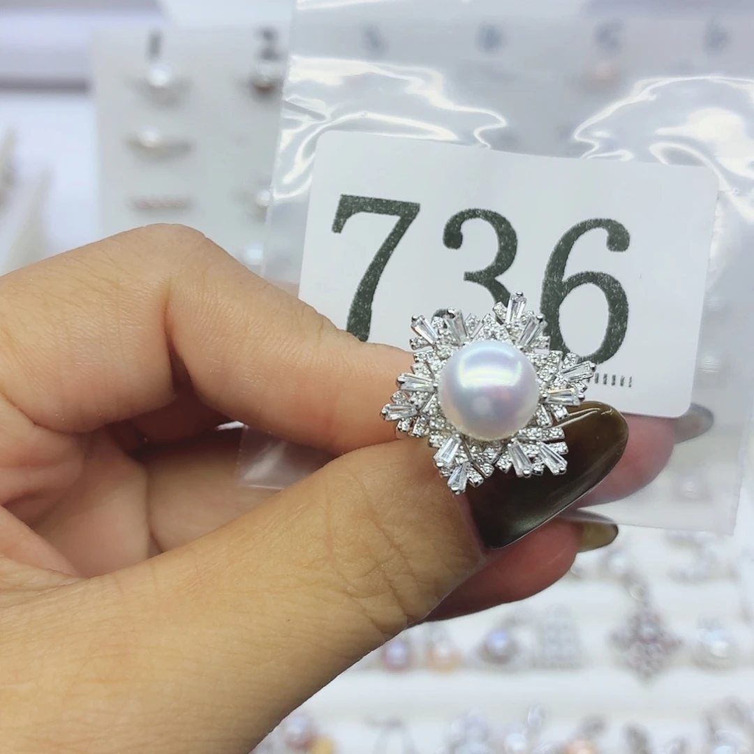 微***微淡水珍珠珠宝奇石银S925镶嵌736拍2发1