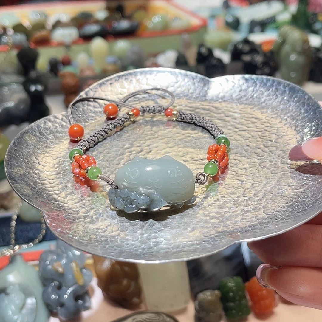 和田玉未镶嵌手链