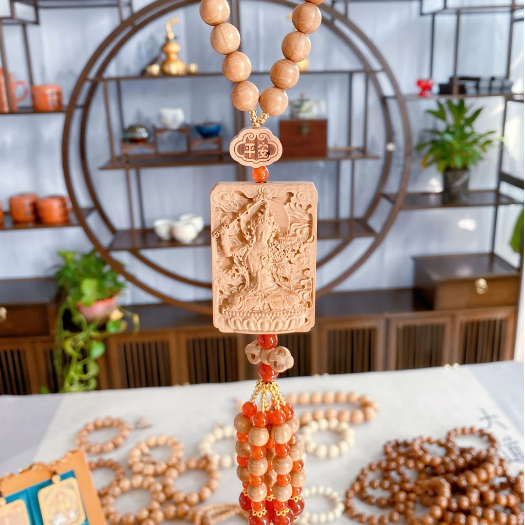 五台山六道木文殊汽车挂件车内吊饰车用出入平安车上后视镜吉祥饰