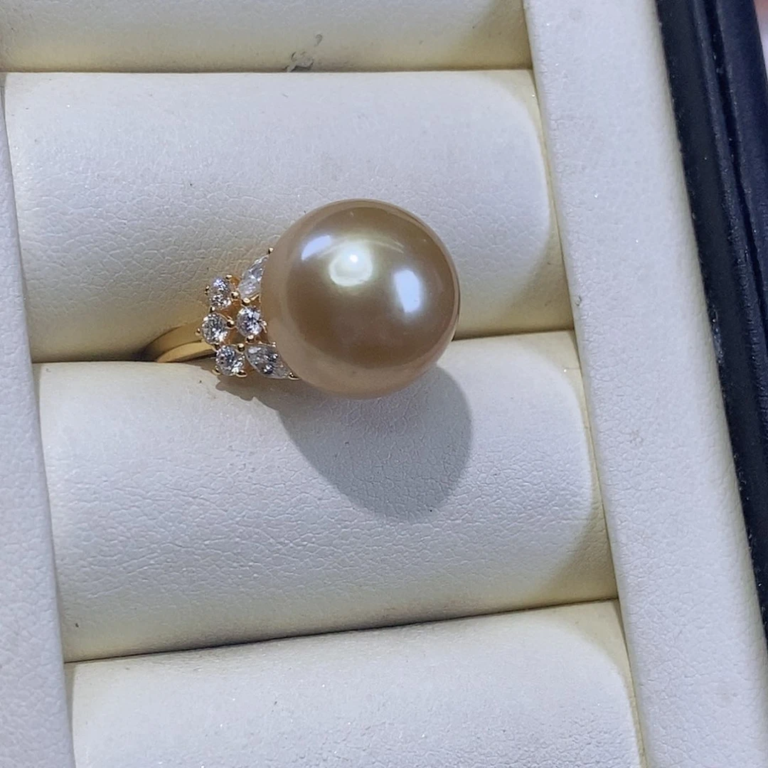 戒指银S925镶嵌淡水珍珠K****雨