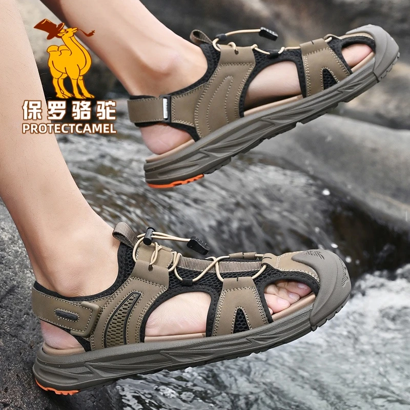 外穿沙滩鞋子夏季新款透气软底洞洞鞋男式轻便防滑耐磨休闲凉鞋潮