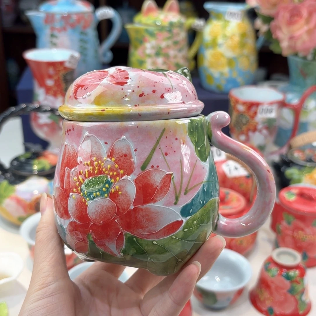 景德镇手绘高温釉下彩陶瓷茶具