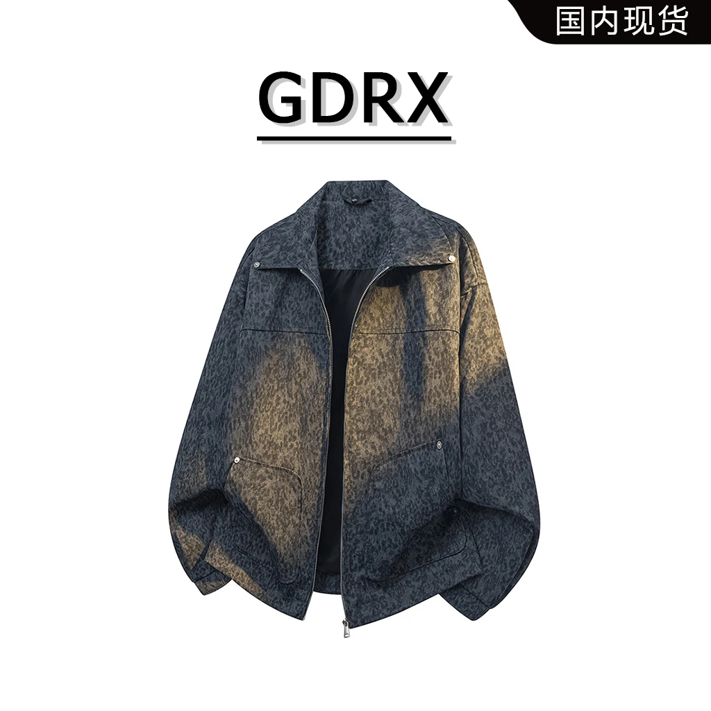 GDRX美式休闲翻领男款夹克2025秋季老钱风轻奢小众设计高级感外套