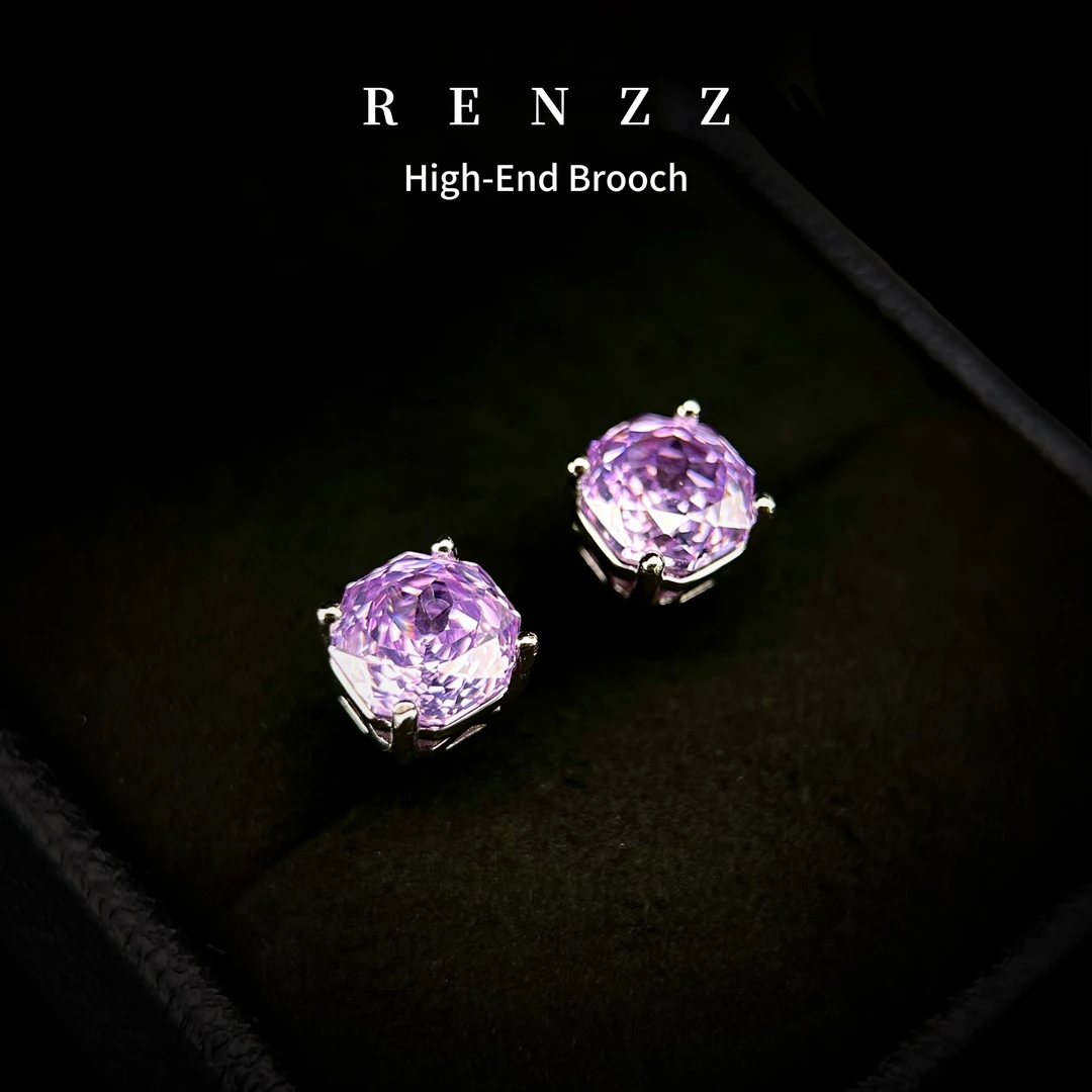 8287 紫色方块耳钉