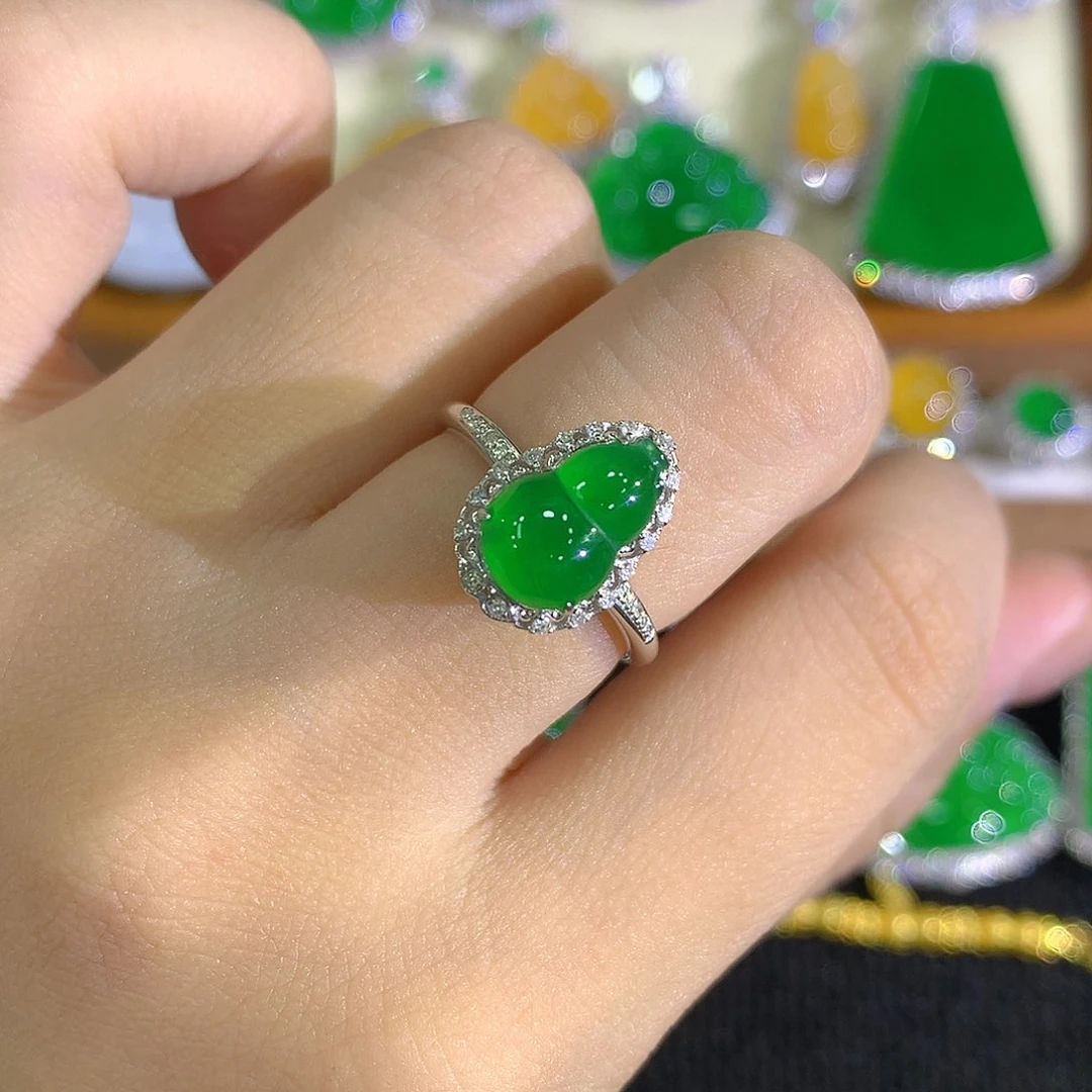 翡翠戒指18K金镶嵌两用款