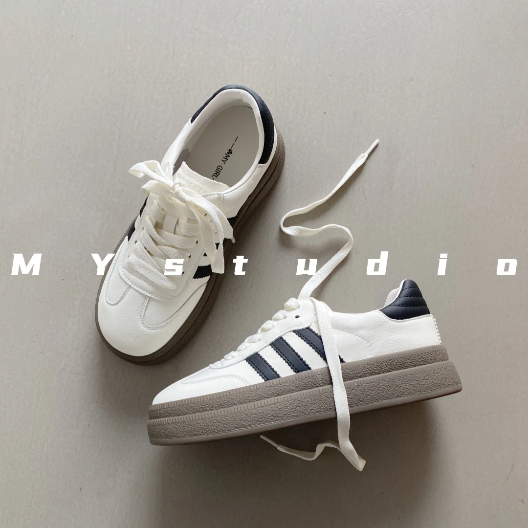 MYStudio｜德训升级版~厚底真皮复古学院港风2025春季新款休闲鞋