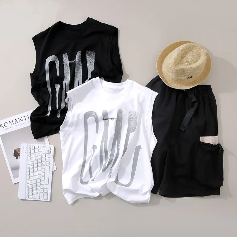 男童新款背心夏季无袖上衣2025夏季高级感休闲简约时尚坎肩童装