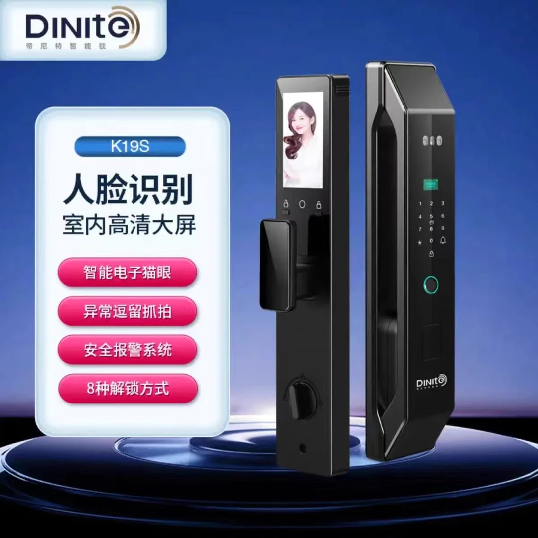 帝尼特K19 全自动3D人脸识别智能锁 WiFi联网家用防盗门