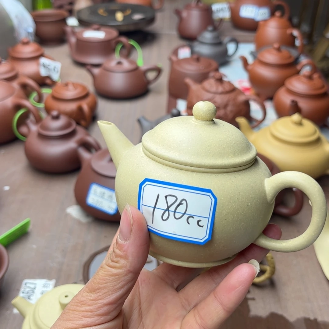 紫砂茶壶本绿半手工180cc