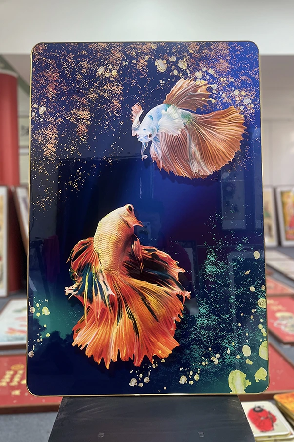 [281双鱼]60x90cm中国风家居装饰画办公室玄关客厅装饰画