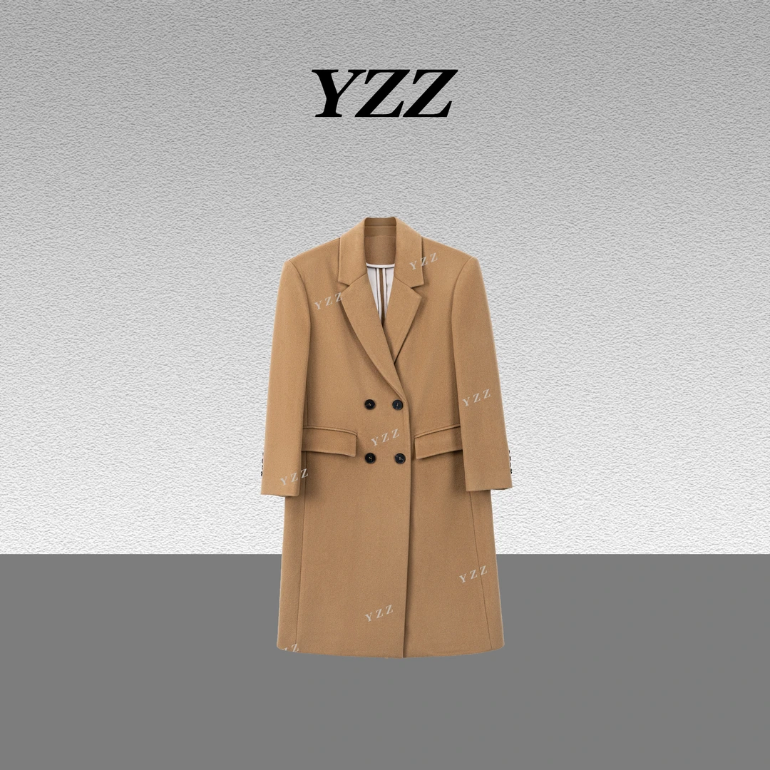 YZZ“殿堂”新品时髦轻奢显瘦气质双面呢羊毛大衣 680543