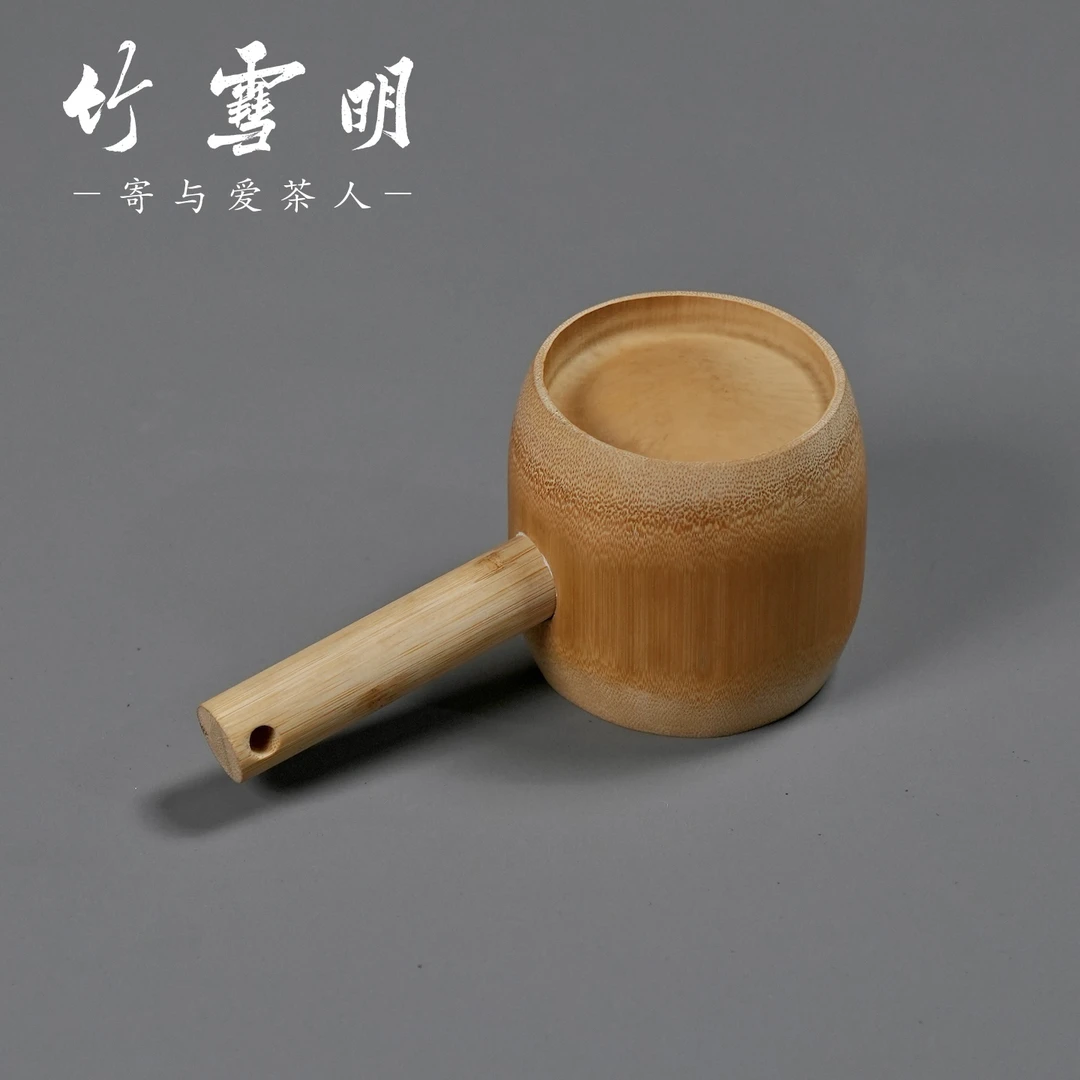 竹雪明|竹制带把水勺茶室舀水瓢家用厨房盛水勺浇花浇菜瓢打水瓢