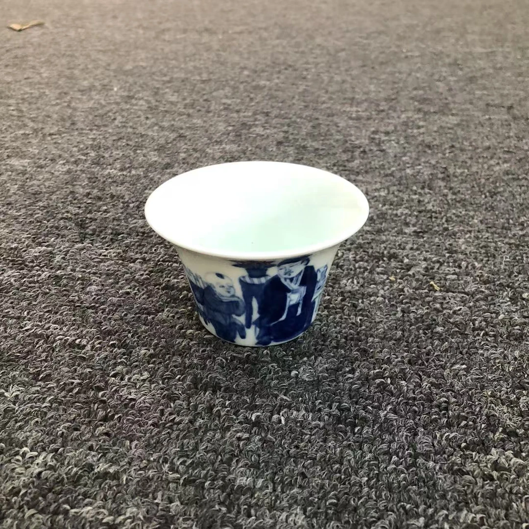 【景德】瓷画院 教子有方（童子）青花酒杯仿王步 陶瓷 chy0106