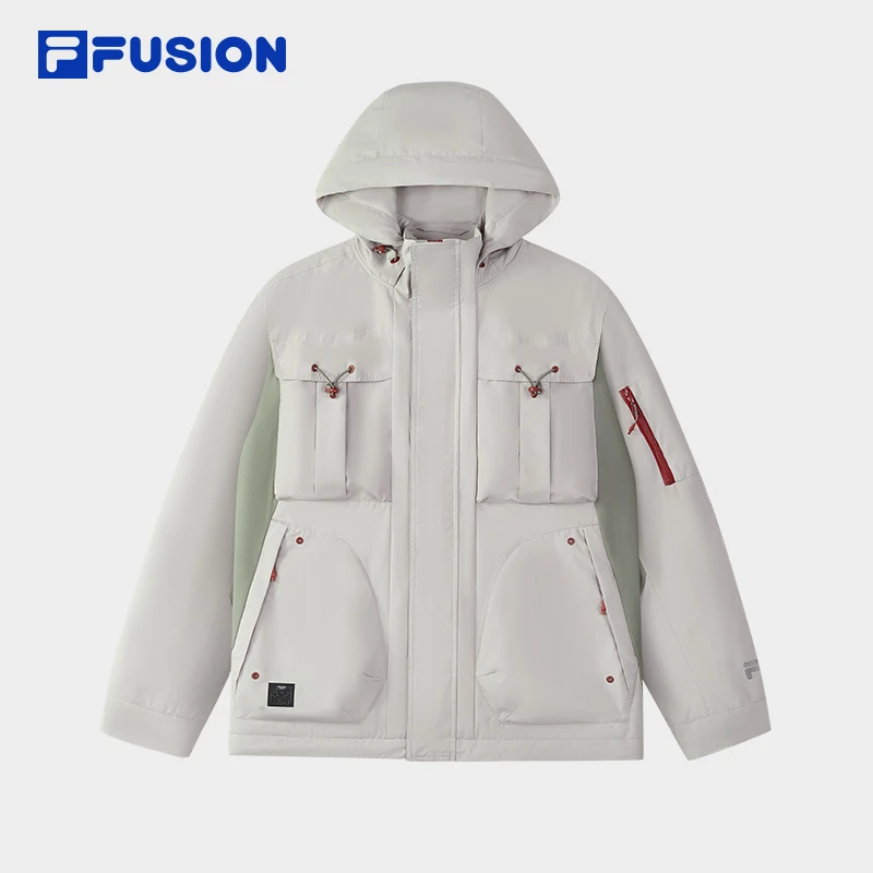 FILAfusion斐乐男士工装外套潮酷街头风防风保暖连帽T11M543701
