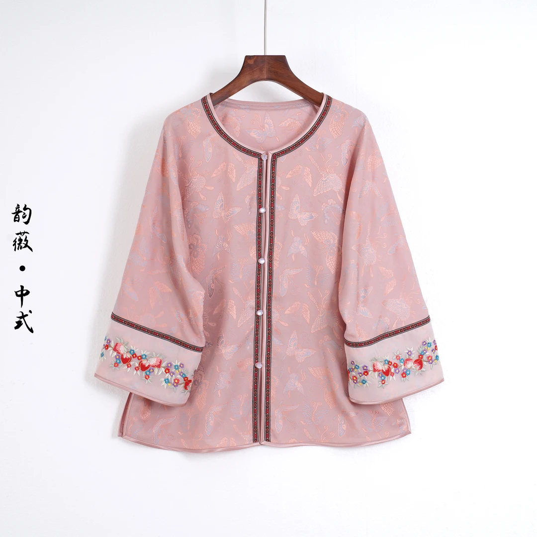 薄款刺绣上衣日常中式古风百搭中国风常规款10002