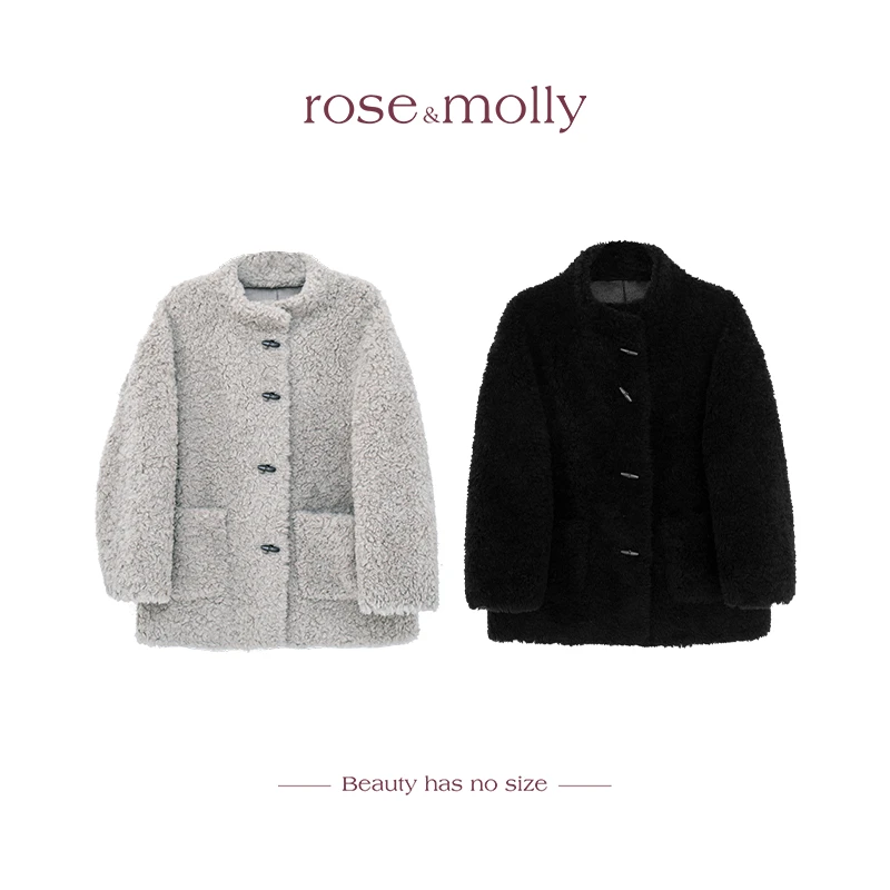 微胖定制【达菲手账】1oo羊毛绒毛外套冬季保暖绒感大衣RAW353