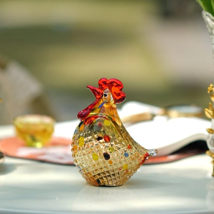 【奇居腾飞】菱纹黄色公鸡工艺品桌面动物摆件#NZA-6435