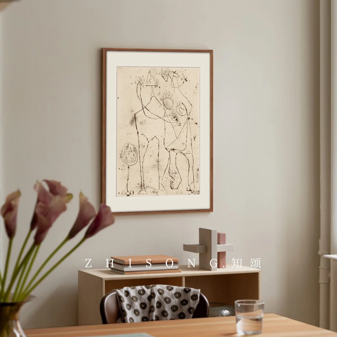 相拥 法式中古画抽象艺术装饰画 高级感南洋复古客厅书房卧室挂画