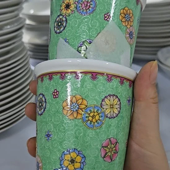 瓷片微瑕珐琅彩气球杯2个66666666