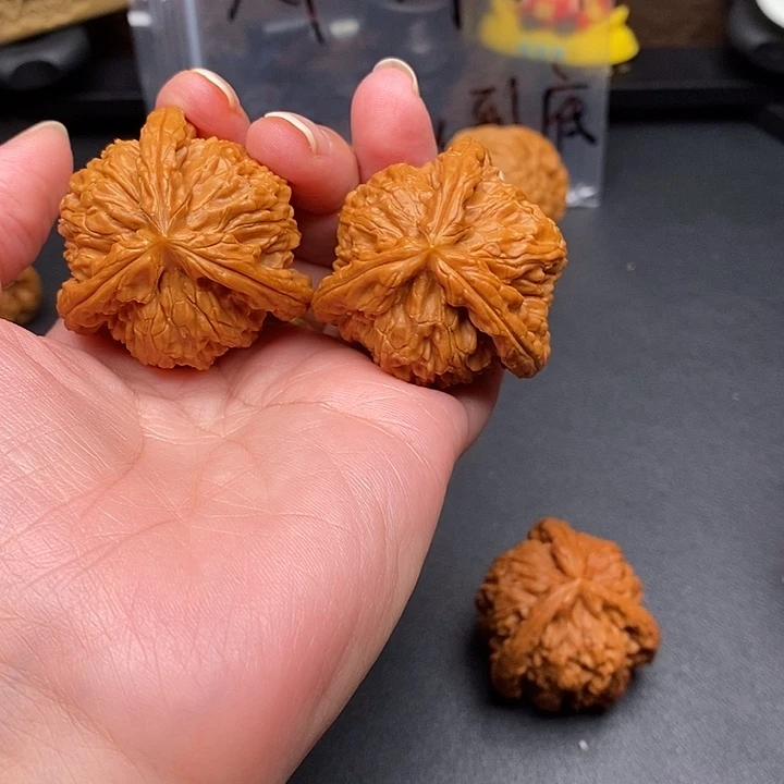 小***色文玩核桃把件白奔