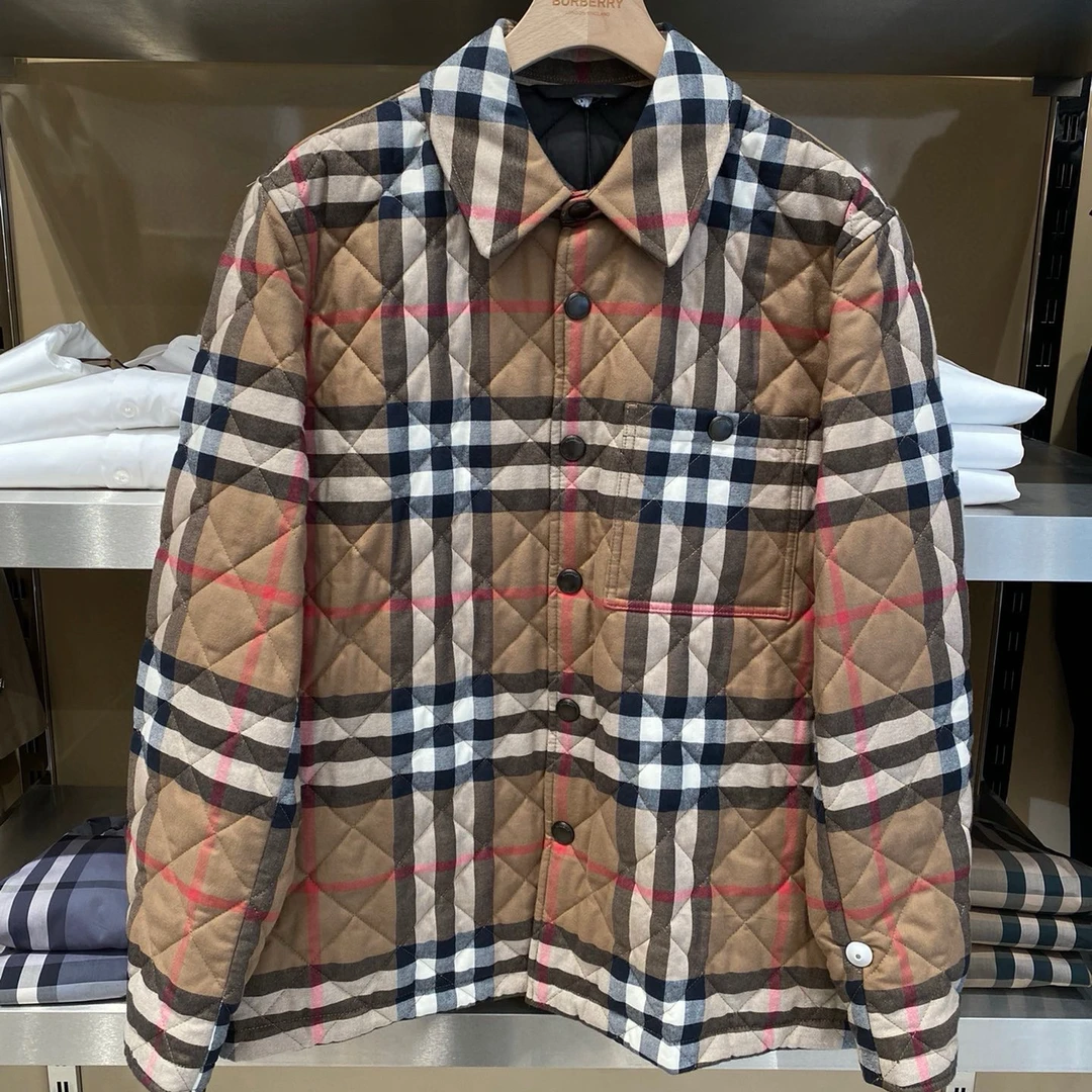 未使用 BURBERRY/博柏利 男款棉服 菱格纹 经典格纹 宽松版型