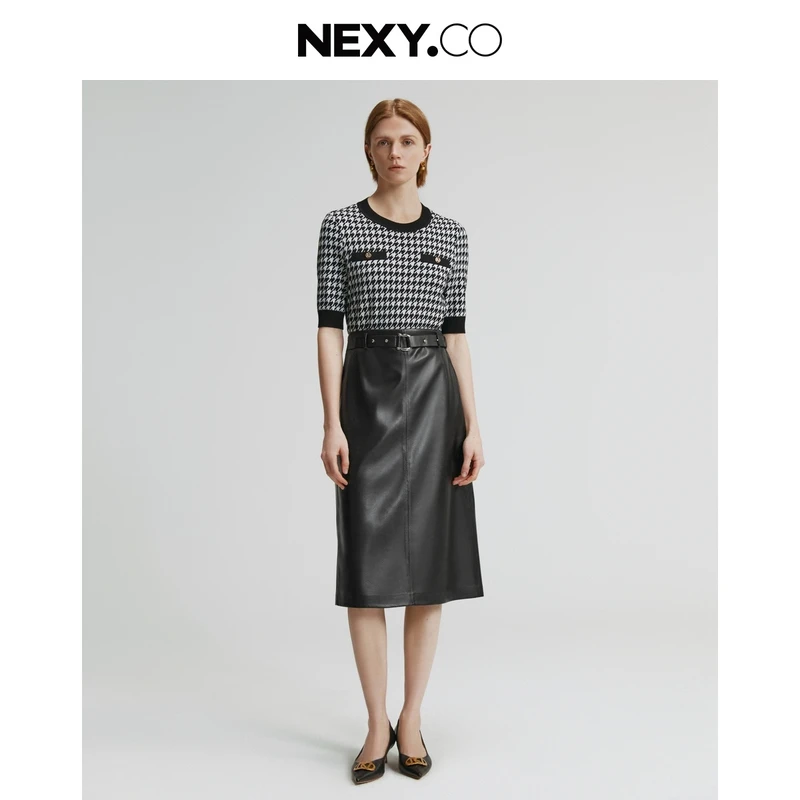 NEXY.CO/奈蔻半裙|百搭|皮感|气质|知性美|XW01517U5/XW01524W0
