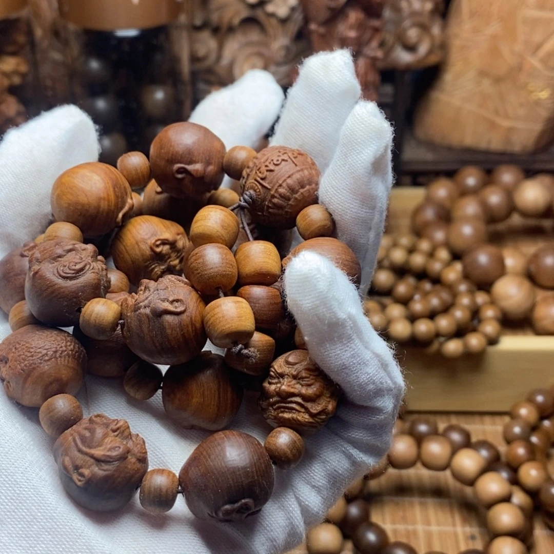 檀香木把件手串1.8奶香