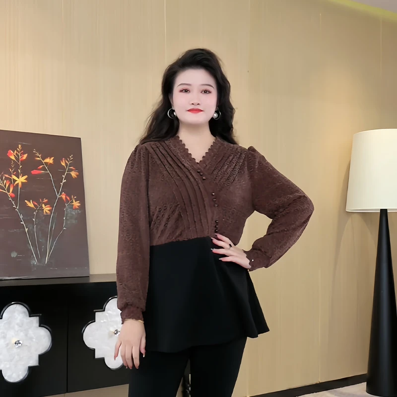 胖晶晶定制大码女装春季新款设计感时尚宽松显瘦长袖241053