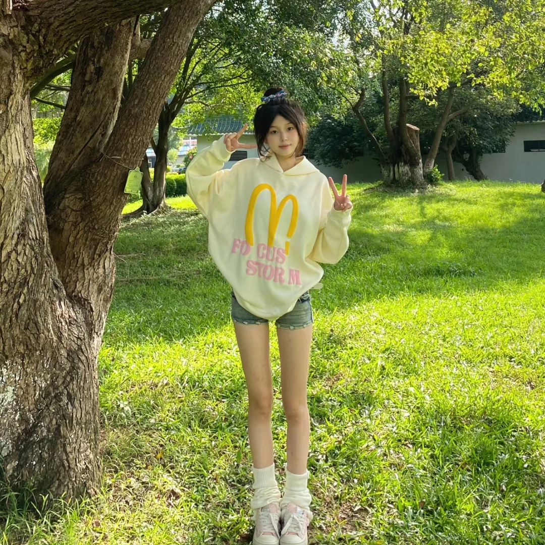 美式麦当劳潮牌卫衣情侣宽松
