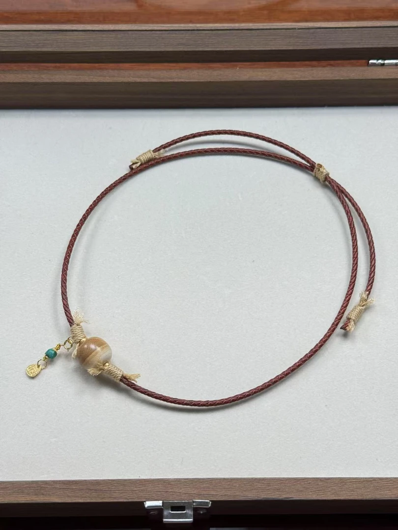 天然猛犸牙咖料15*16mm老型珠项链