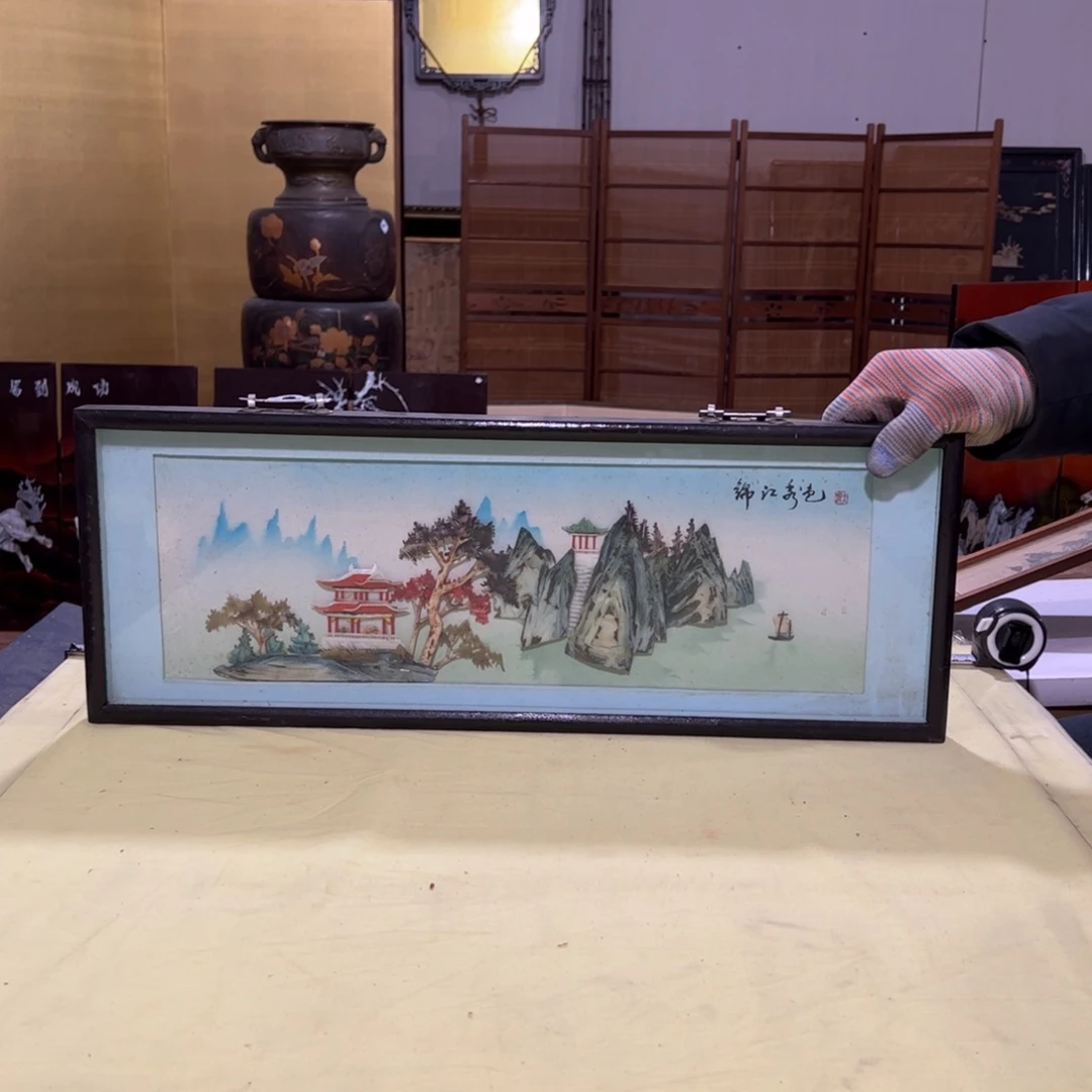 绘画惋*屏风框画油画版画